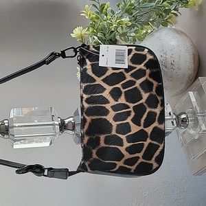 NWT Saks Fifth Avenue Faux Giraffe Plush Shoulder Bag